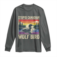 Stupid Canadian Wolf Bird Long Sleeve Shirt Funny Common Loon Meme LGBT Hockey - Wonder Print Shop