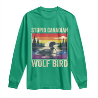 Stupid Canadian Wolf Bird Long Sleeve Shirt Funny Common Loon Meme LGBT Hockey - Wonder Print Shop