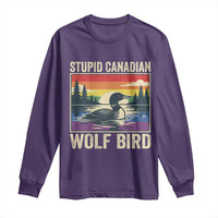 Stupid Canadian Wolf Bird Long Sleeve Shirt Funny Common Loon Meme LGBT Hockey - Wonder Print Shop