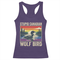 Stupid Canadian Wolf Bird Racerback Tank Top Funny Common Loon Meme LGBT Hockey - Wonder Print Shop