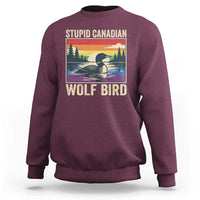 Stupid Canadian Wolf Bird Sweatshirt Funny Common Loon Meme LGBT Hockey - Wonder Print Shop