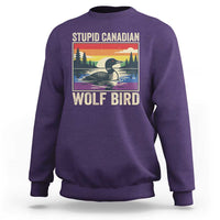 Stupid Canadian Wolf Bird Sweatshirt Funny Common Loon Meme LGBT Hockey - Wonder Print Shop