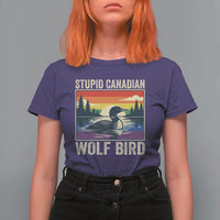 Stupid Canadian Wolf Bird T Shirt For Women Funny Common Loon Meme LGBT Hockey - Wonder Print Shop