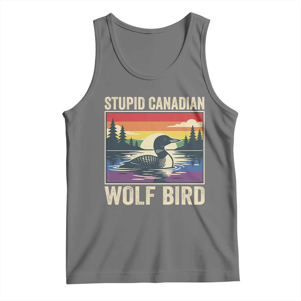 Stupid Canadian Wolf Bird Tank Top Funny Common Loon Meme LGBT Hockey - Wonder Print Shop