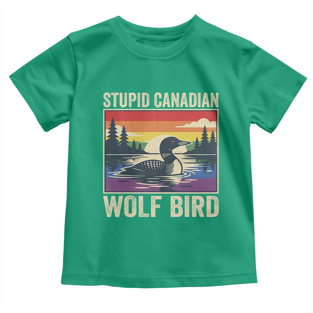 Stupid Canadian Wolf Bird Toddler T Shirt Funny Common Loon Meme LGBT Hockey - Wonder Print Shop