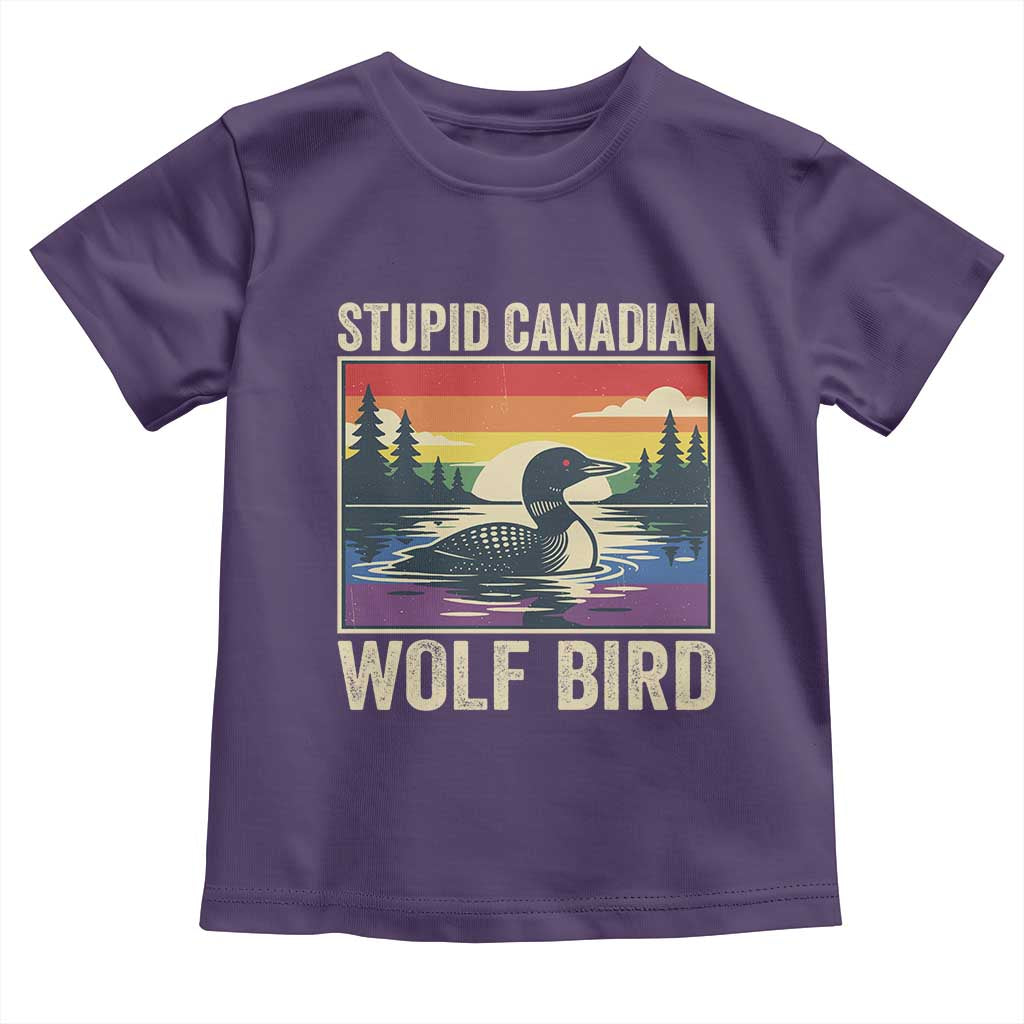Stupid Canadian Wolf Bird Toddler T Shirt Funny Common Loon Meme LGBT Hockey - Wonder Print Shop