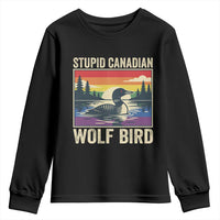 Stupid Canadian Wolf Bird Youth Sweatshirt Funny Common Loon Meme LGBT Hockey - Wonder Print Shop