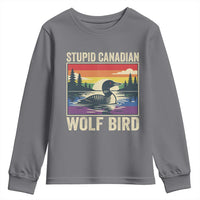 Stupid Canadian Wolf Bird Youth Sweatshirt Funny Common Loon Meme LGBT Hockey - Wonder Print Shop