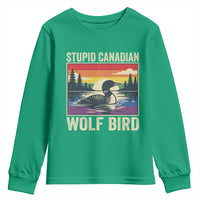 Stupid Canadian Wolf Bird Youth Sweatshirt Funny Common Loon Meme LGBT Hockey - Wonder Print Shop