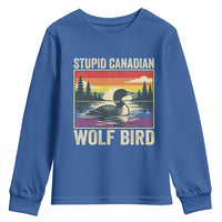 Stupid Canadian Wolf Bird Youth Sweatshirt Funny Common Loon Meme LGBT Hockey - Wonder Print Shop