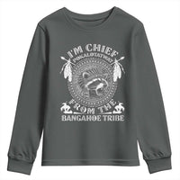 I Am Chief Pokalotatwat From The Bangahoe Tribe Youth Sweatshirt Funny Indigenous Native Raccoon