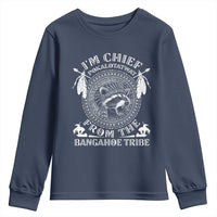 I Am Chief Pokalotatwat From The Bangahoe Tribe Youth Sweatshirt Funny Indigenous Native Raccoon