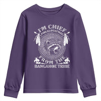 I Am Chief Pokalotatwat From The Bangahoe Tribe Youth Sweatshirt Funny Indigenous Native Raccoon
