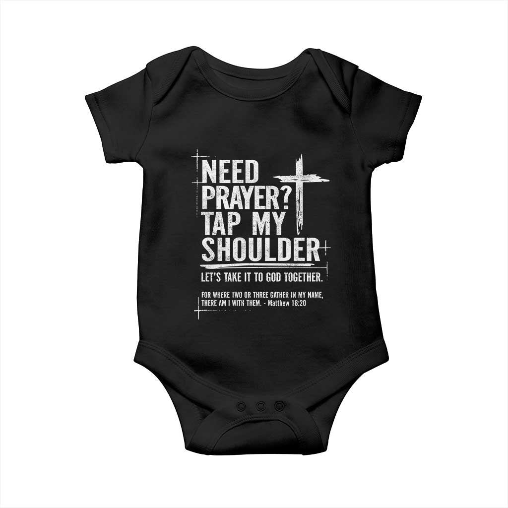 Need Prayer Tap My Shoulder Bible Verse Christian Baby Onesie