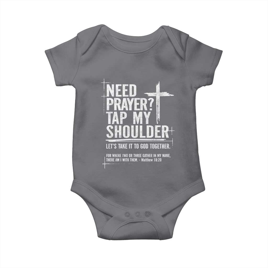 Need Prayer Tap My Shoulder Bible Verse Christian Baby Onesie