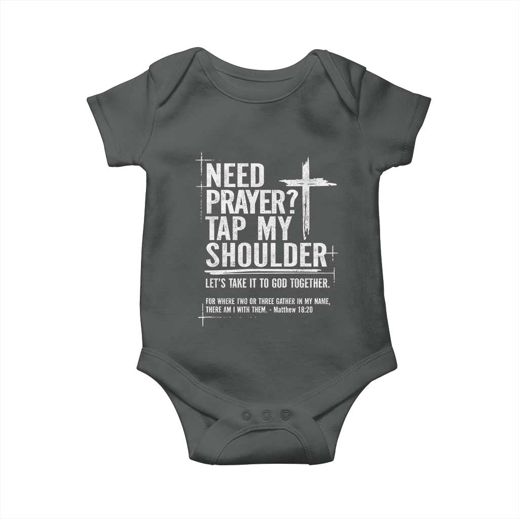 Need Prayer Tap My Shoulder Bible Verse Christian Baby Onesie