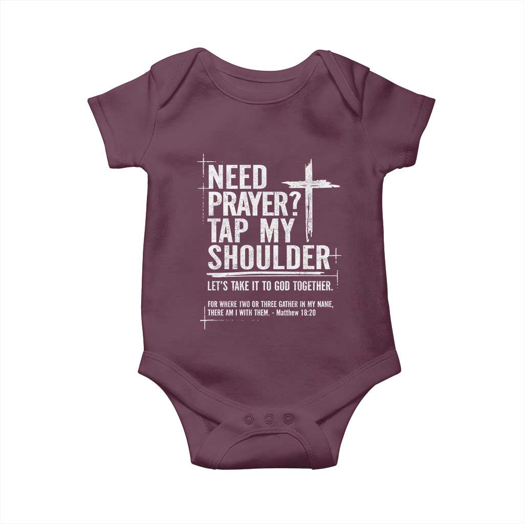 Need Prayer Tap My Shoulder Bible Verse Christian Baby Onesie