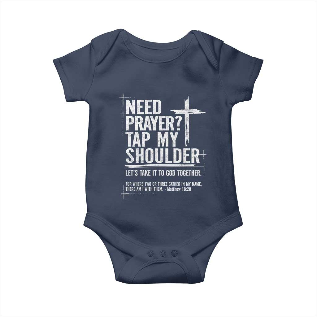 Need Prayer Tap My Shoulder Bible Verse Christian Baby Onesie