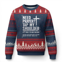 Need Prayer Tap My Shoulder Bible Verse Christian Ugly Christmas Sweater