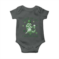 Funny St Patricks Day Raccoon Baby Onesie First Of All I Am A Delight Trash Panda Drinking Beer