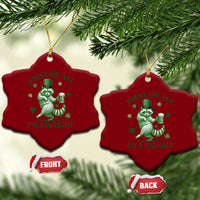 Funny St Patricks Day Raccoon Ceramic Ornament First Of All I Am A Delight Trash Panda Drinking Beer