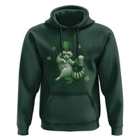 Funny St Patricks Day Raccoon Hoodie First Of All I Am A Delight Trash Panda Drinking Beer