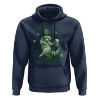 Funny St Patricks Day Raccoon Hoodie First Of All I Am A Delight Trash Panda Drinking Beer
