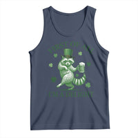 Funny St Patricks Day Raccoon Tank Top First Of All I Am A Delight Trash Panda Drinking Beer