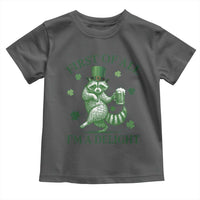 Funny St Patricks Day Raccoon Toddler T Shirt First Of All I Am A Delight Trash Panda Drinking Beer
