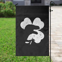 Funny St Patricks Day Dinosaur Shamrock Garden Flag