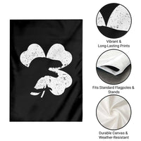 Funny St Patricks Day Dinosaur Shamrock Garden Flag