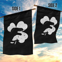 Funny St Patricks Day Dinosaur Shamrock Garden Flag