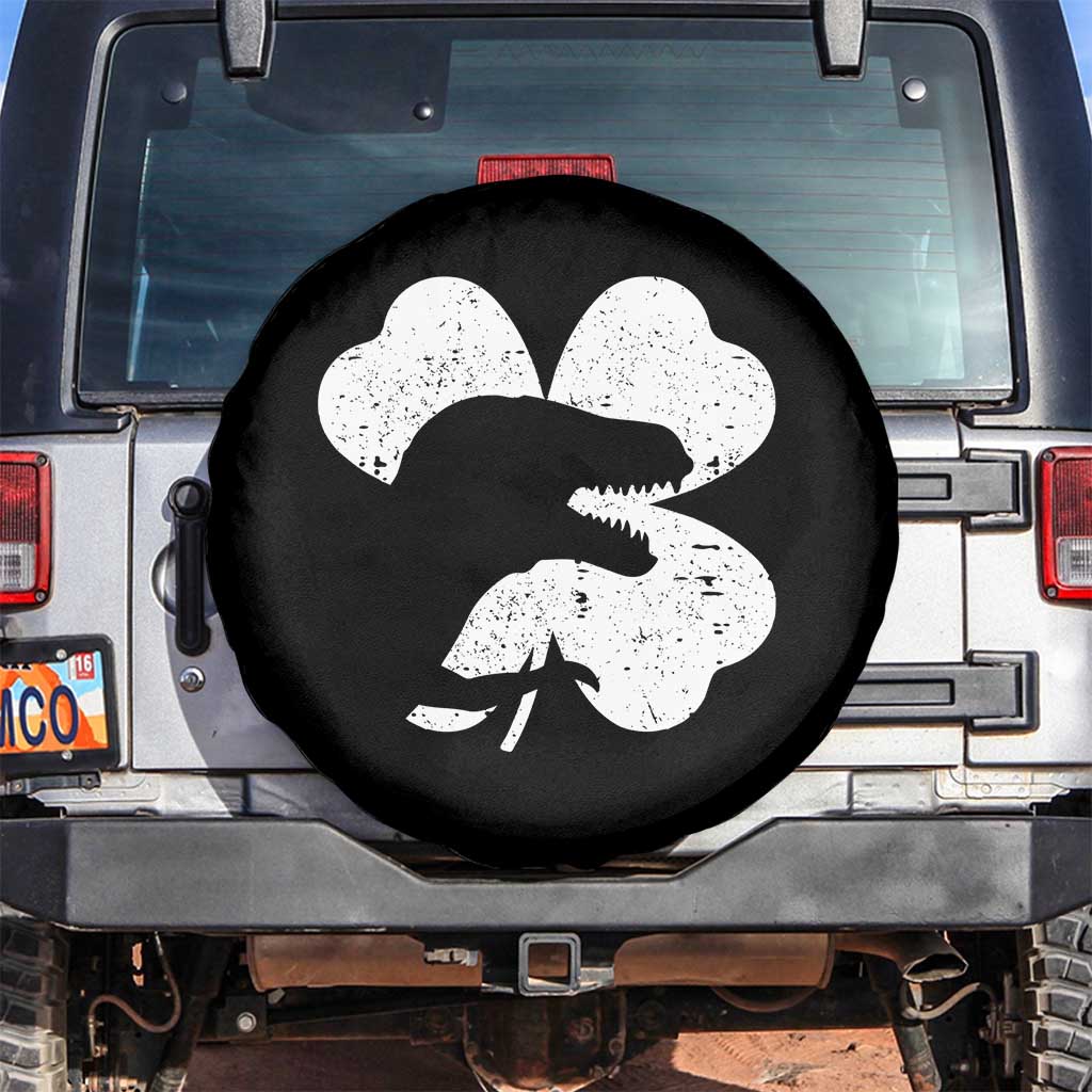 Funny St Patricks Day Dinosaur Shamrock Spare Tire Cover