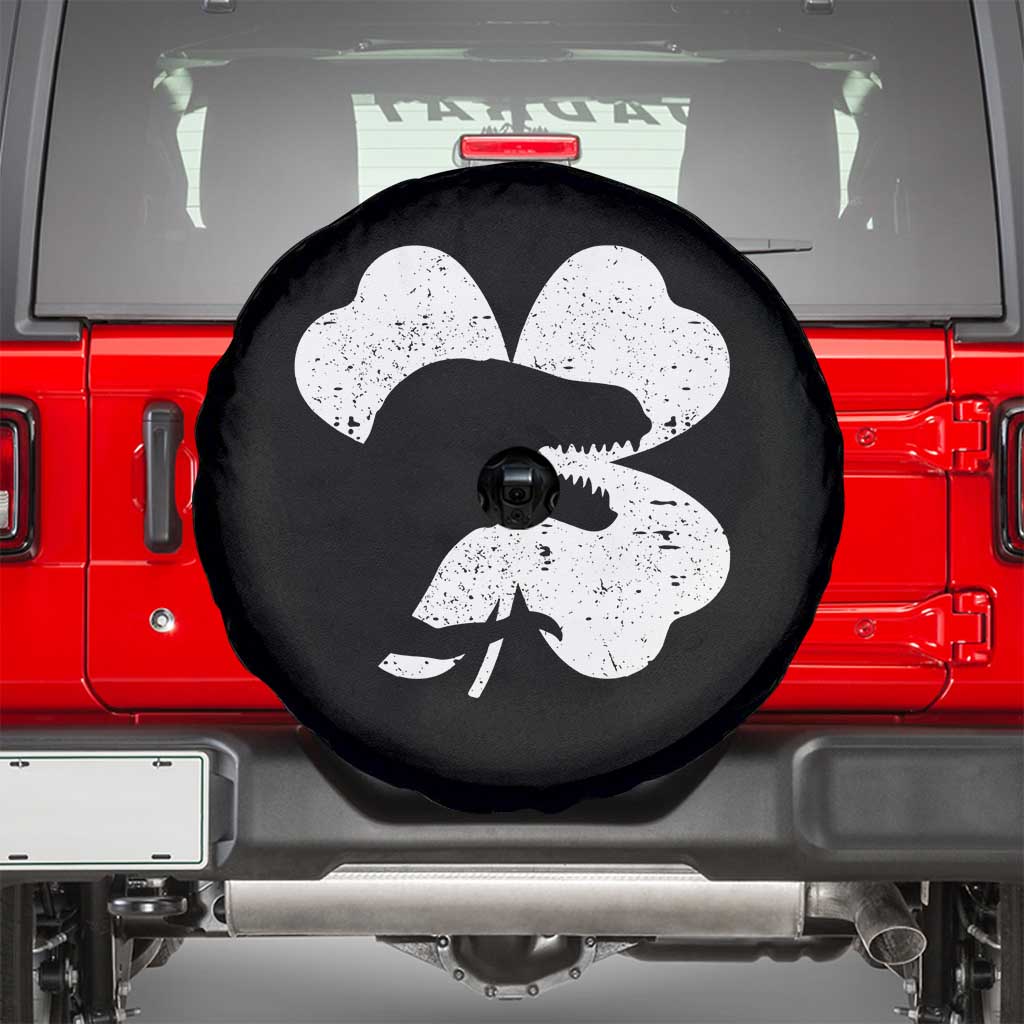 Funny St Patricks Day Dinosaur Shamrock Spare Tire Cover