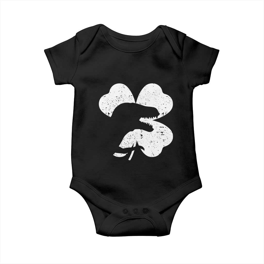 Funny St Patricks Day Dinosaur Shamrock Baby Onesie