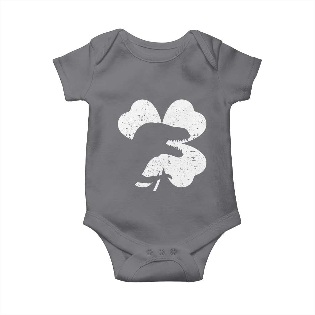 Funny St Patricks Day Dinosaur Shamrock Baby Onesie