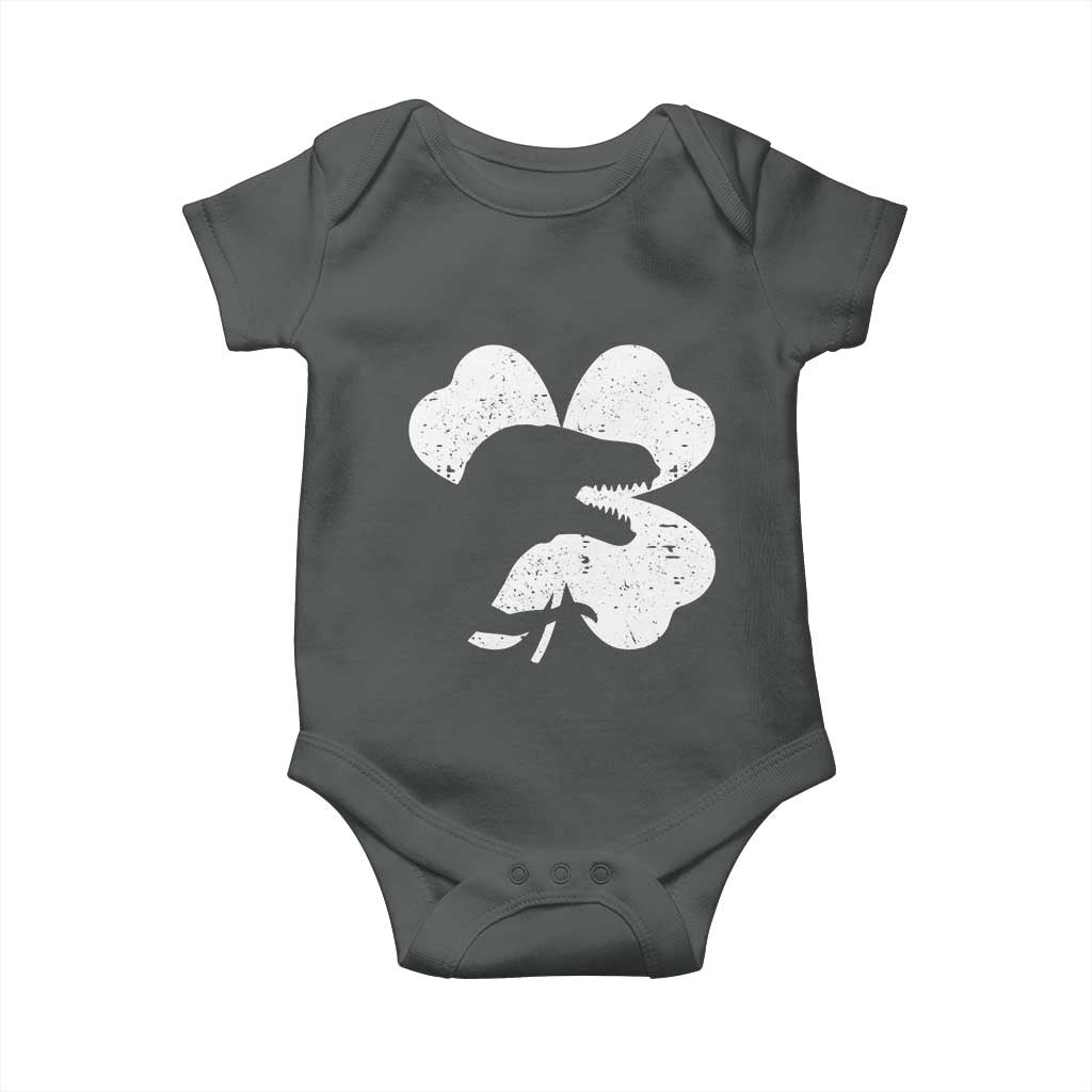 Funny St Patricks Day Dinosaur Shamrock Baby Onesie