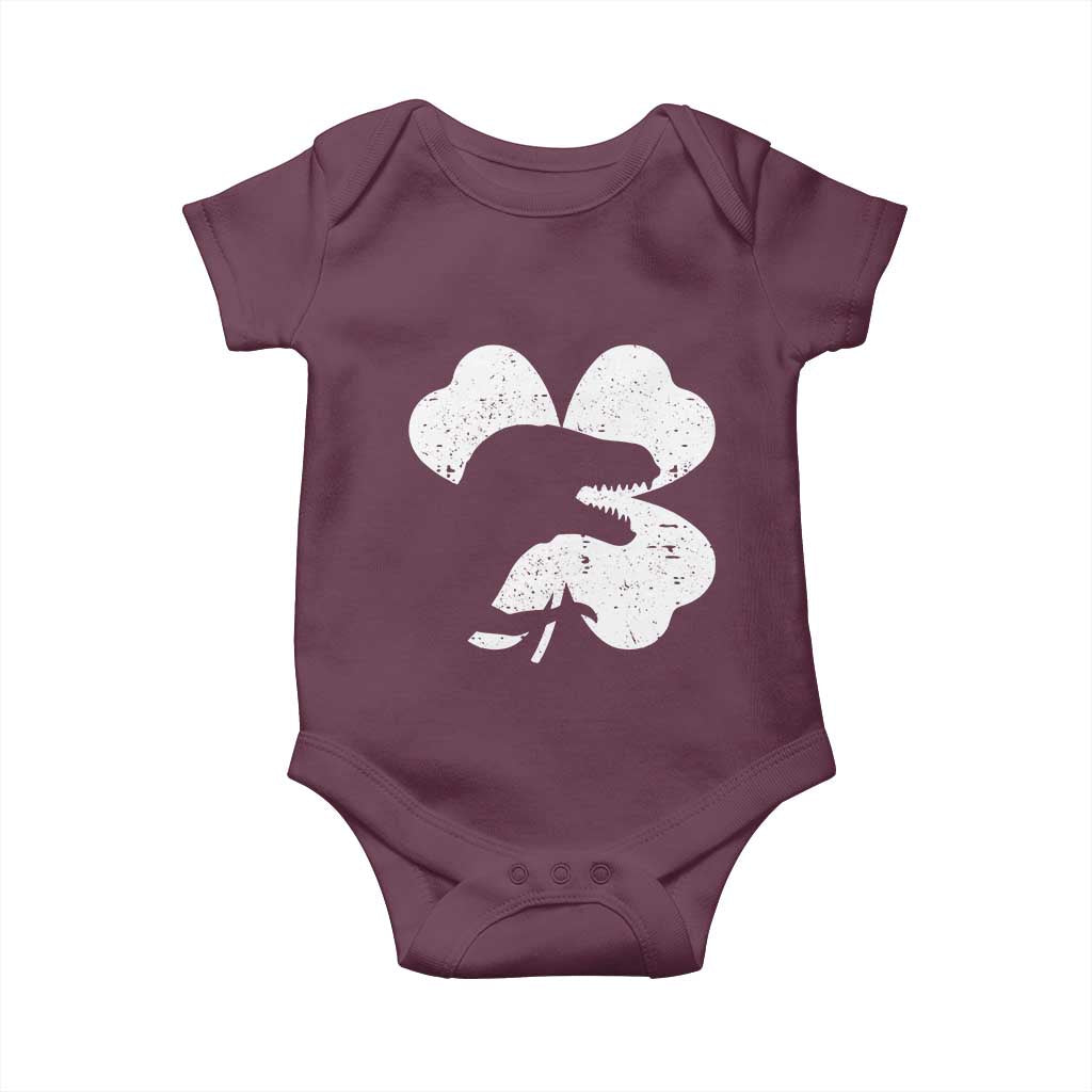 Funny St Patricks Day Dinosaur Shamrock Baby Onesie