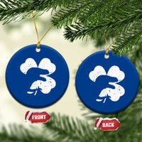 Funny St Patricks Day Dinosaur Shamrock Ceramic Ornament