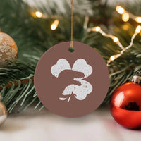Funny St Patricks Day Dinosaur Shamrock Ceramic Ornament