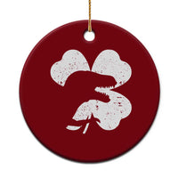 Funny St Patricks Day Dinosaur Shamrock Ceramic Ornament