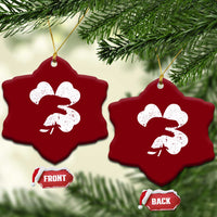 Funny St Patricks Day Dinosaur Shamrock Ceramic Ornament