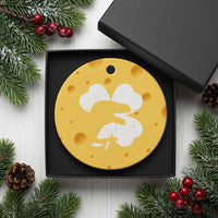 Funny St Patricks Day Dinosaur Shamrock Ceramic Ornament