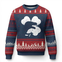 Funny St Patricks Day Dinosaur Shamrock Ugly Christmas Sweater