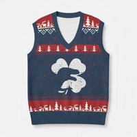 Funny St Patricks Day Dinosaur Shamrock V-Neck Knit Sweater Vest
