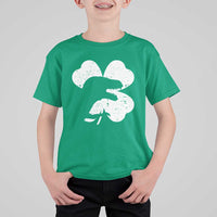 Funny St Patricks Day Dinosaur Shamrock T Shirt For Kid