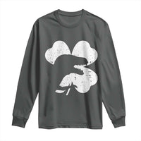 Funny St Patricks Day Dinosaur Shamrock Long Sleeve Shirt