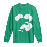 Funny St Patricks Day Dinosaur Shamrock Long Sleeve Shirt