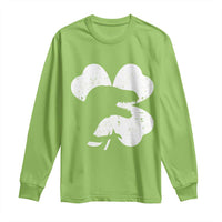 Funny St Patricks Day Dinosaur Shamrock Long Sleeve Shirt