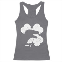 Funny St Patricks Day Dinosaur Shamrock Racerback Tank Top